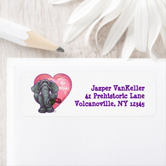 Elephant Valentijnsdag Etiket (Insitu)