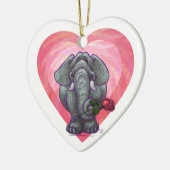 Elephant Valentijnsdag Keramisch Ornament (Links)