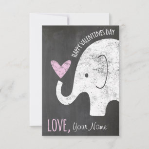Elephant Valentijnsdag Kinder Card voor Classroom Kaart