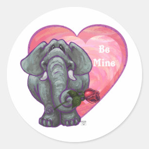 Elephant Valentijnsdag Ronde Sticker