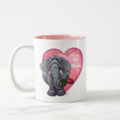 Elephant Valentijnsdag Tweekleurige Koffiemok (Links)