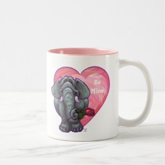 Elephant Valentijnsdag Tweekleurige Koffiemok (Rechts)