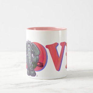 Elephant Valentijnsdag Tweekleurige Koffiemok