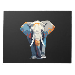 Elephant Vector Art met levendige kleuren Notitieblok