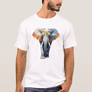 Elephant Vector Art met levendige kleuren T-shirt