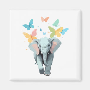 Elephant Vector Schilderen Schattig Fun Animal Pla Magneet
