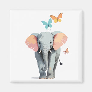 Elephant Vector Schilderen Schattig Fun Animal Pla Magneet