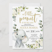 Elephant Vert Arachide Baby shower Invitation (Devant)