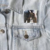 Elephant Vierkante Button 5,1 Cm (In situ)