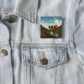 Elephant Vierkante Button 5,1 Cm (In situ)