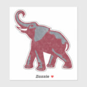 Elephant Vintage (Crimson & Gray) Sticker (Vel)