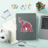 Elephant Vintage (Crimson & Gray) Sticker (iPad Cover)