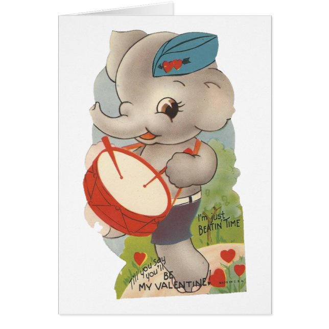 Eléphant vintage Valentine (Devant)