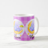 Eléphant Violet Mauve Plaid Mug (Devant droit)