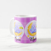 Eléphant Violet Mauve Plaid Mug (Devant gauche)