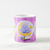 Eléphant Violet Mauve Plaid Mug (Centre)
