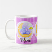 Eléphant Violet Mauve Plaid Mug (Gauche)