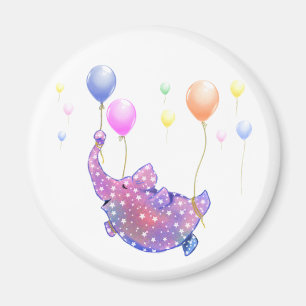 Eléphant volant avec un aimant à ballons colorés