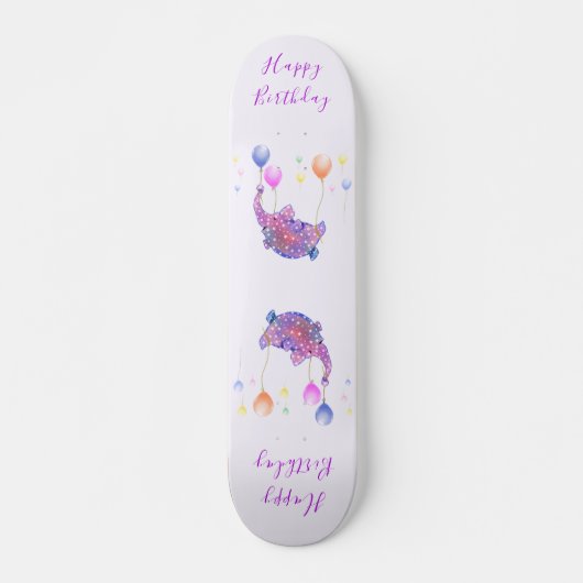 Eléphant Volant Ballons Anniversaire Skateboard Ca (Devant)