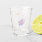 Eléphant Voler avec Ballons Drôle Verre Shot (Dos)