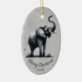 Elephant voor aangepaste kerstkerstWaterverf Keramisch Ornament (Rechts)