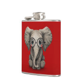 Elephant voor Cute Baby met leesbril Red Heupfles (Links)