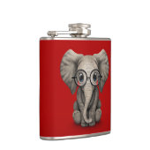 Elephant voor Cute Baby met leesbril Red Heupfles (Rechts)