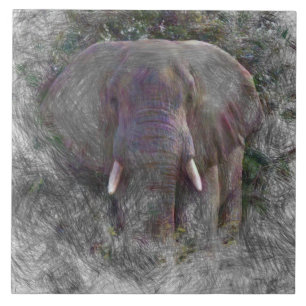 Elephant voor kunstdieren tegeltje