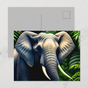 Elephant voor Oerwoud - vrij en vrij Briefkaart