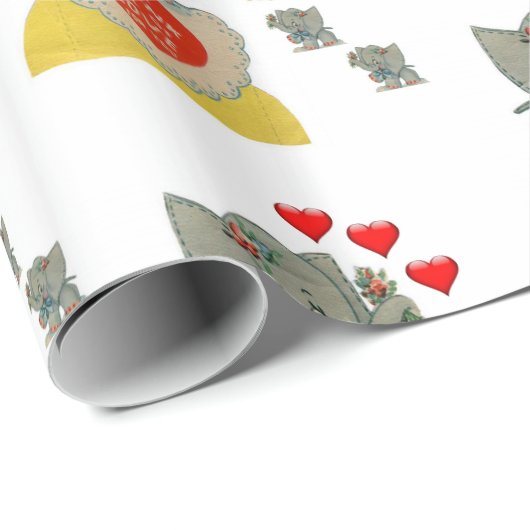Elephant voor Valentijnsdag-opvulpapier Cadeaupapier (Rol Hoek)