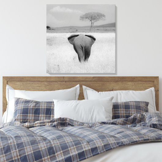 Eléphant, vue arrière Toile enveloppée (Insitu(Chambre))