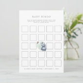 Elephant w butterfly baby shower bingo kaart (Staand voorkant)