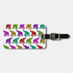 Elephant Walk Patroon tegels design Bagagelabel