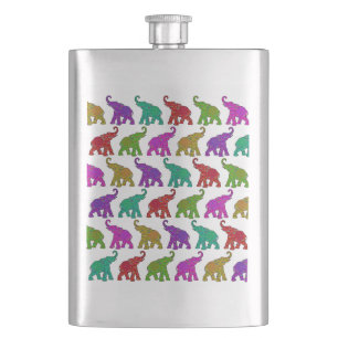 Elephant Walk Patroon tegels design Heupfles