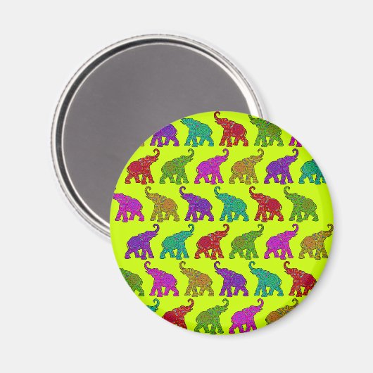 Elephant Walk Patroon tegels design Magneet (Voorkant / Achterkant)