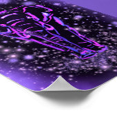 Elephant Walking Poster Starry Night Purple Pink (Coin)