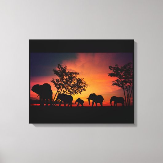 Elephant Wall Art Canvas Afdruk (Voorkant)