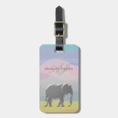Elephant Waterverf Aquarelle Retouradres Bagagelabel (Voorkant verticaal)