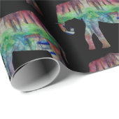 Elephant Waterverf Art Cadeaupapier (Rol Hoek)