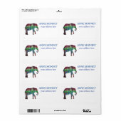 Elephant Waterverf Art Etiket (Full Sheet)