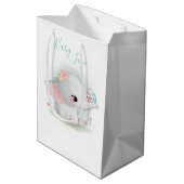Elephant Waterverf Baby Love Medium Gift Bag Medium Cadeauzakje (Achterkant Gekanteld)