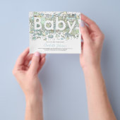 Elephant Waterverf boys Budget Baby shower blauw Flyer (Hand)