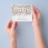 Elephant Waterverf Budget Baby shower Paars Flyer (Hand)