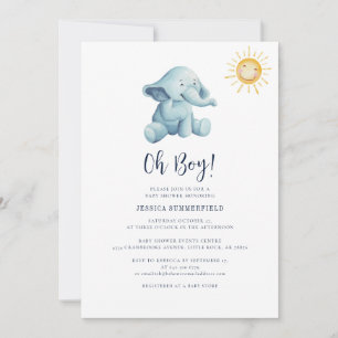 Elephant Waterverf Sunshine Baby shower Kaart