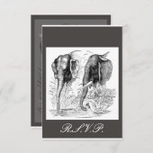 Elephant Wedding RSVP (Voorkant / Achterkant)