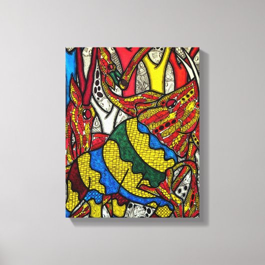 Elephant-wereld Canvas Afdruk (Voorkant)