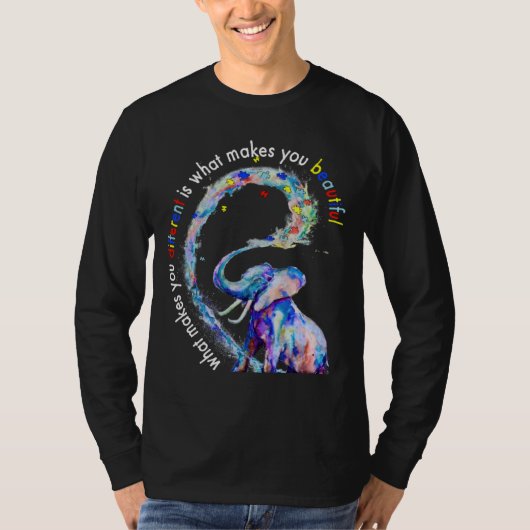 Elephant What Makes You Different Autism Awareness T-shirt (Voorkant)