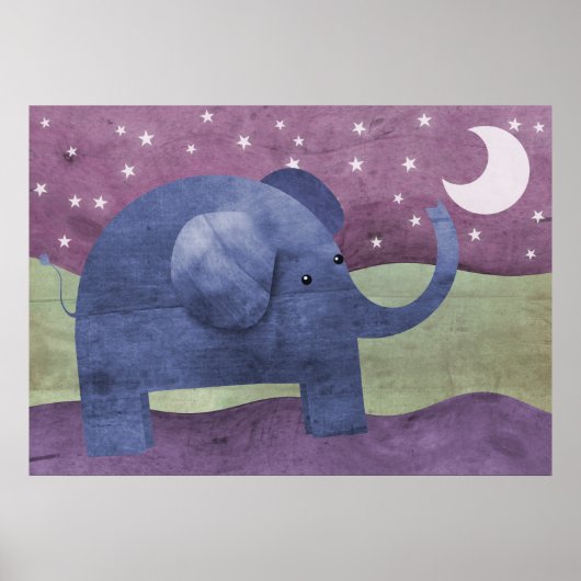 Elephant wil een ster - poster prints (Voorkant)