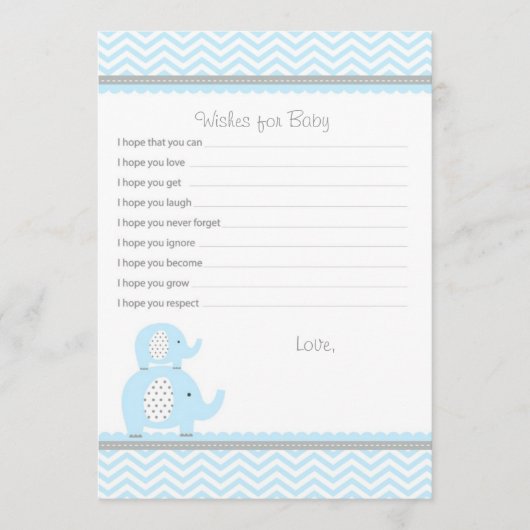 Elephant Wishes for Baby Advice Kaarten (Voorkant)