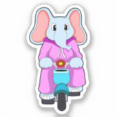 Elephant with Bicycle Sticker (Voorkant)
